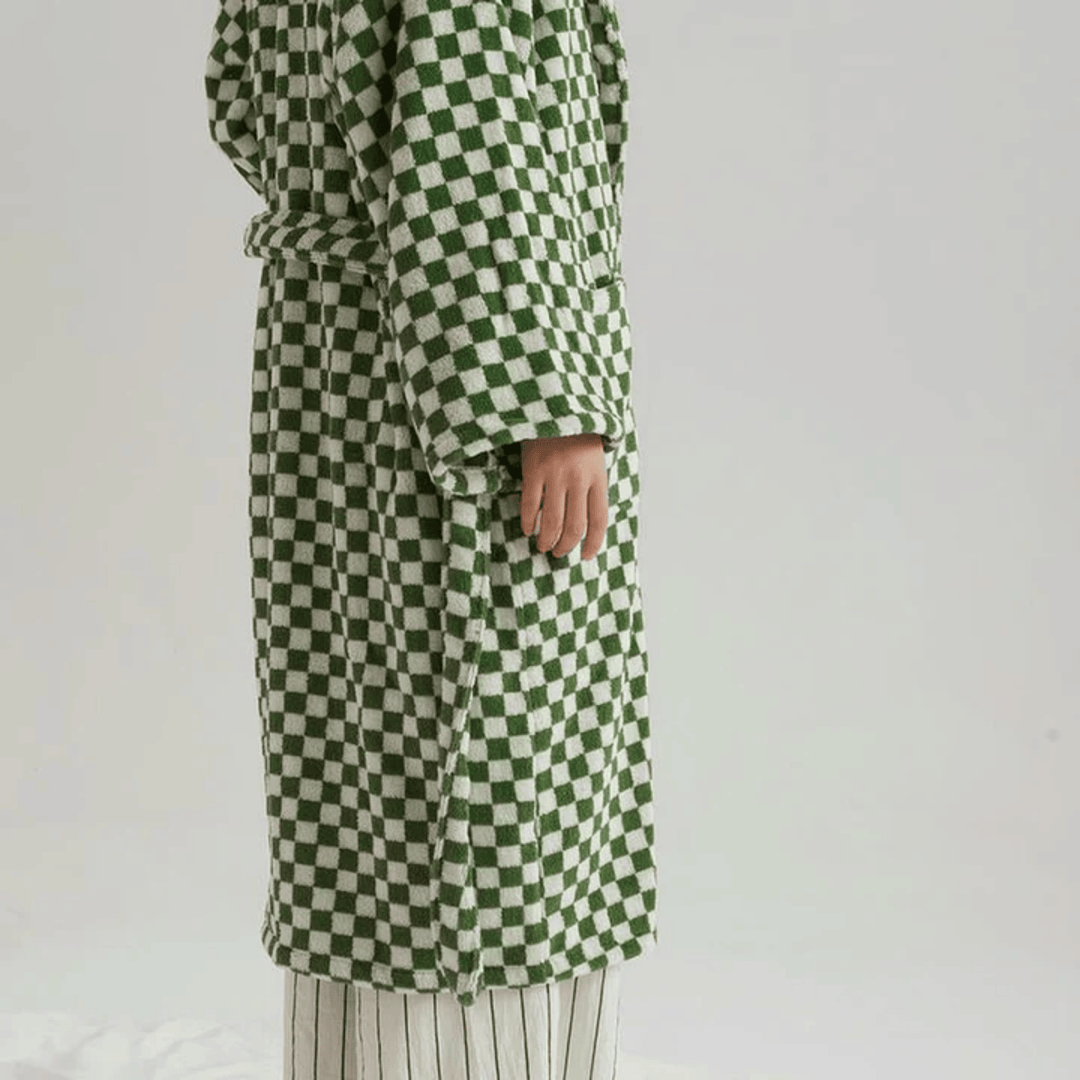 Organic Cotton Plaid Bathrobe 7