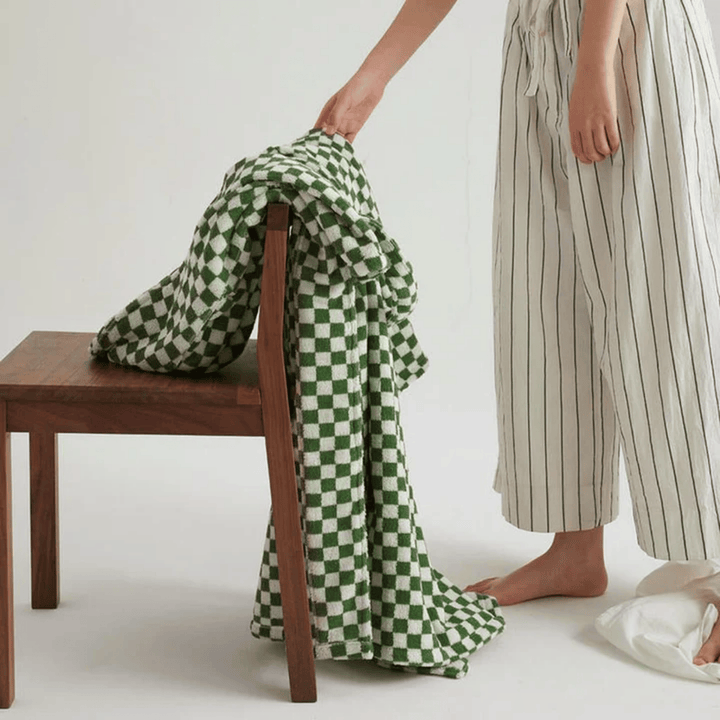 Organic Cotton Plaid Bathrobe 9