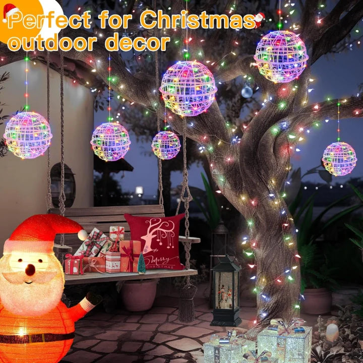 Multicolor Outdoor Ball String Lights package contents