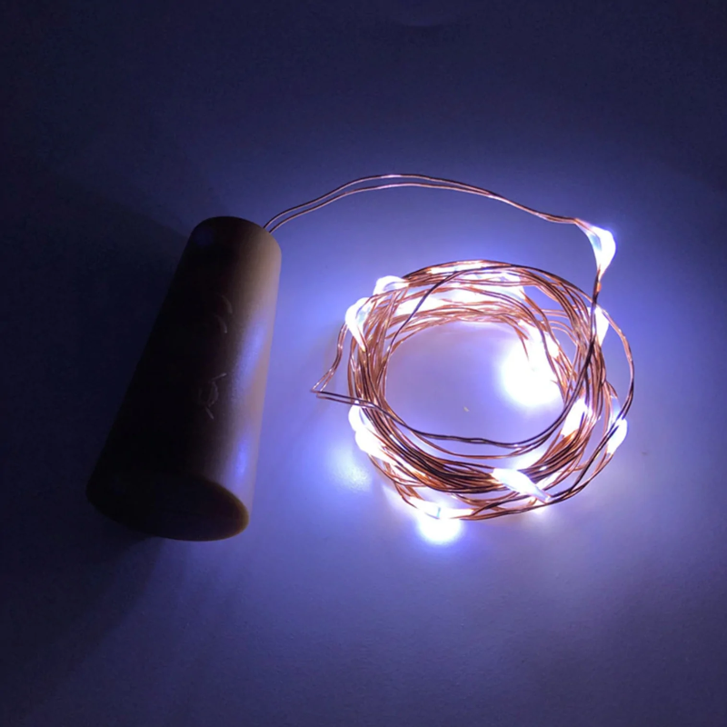 Cool White Mini LED Copper Wire Lights front view