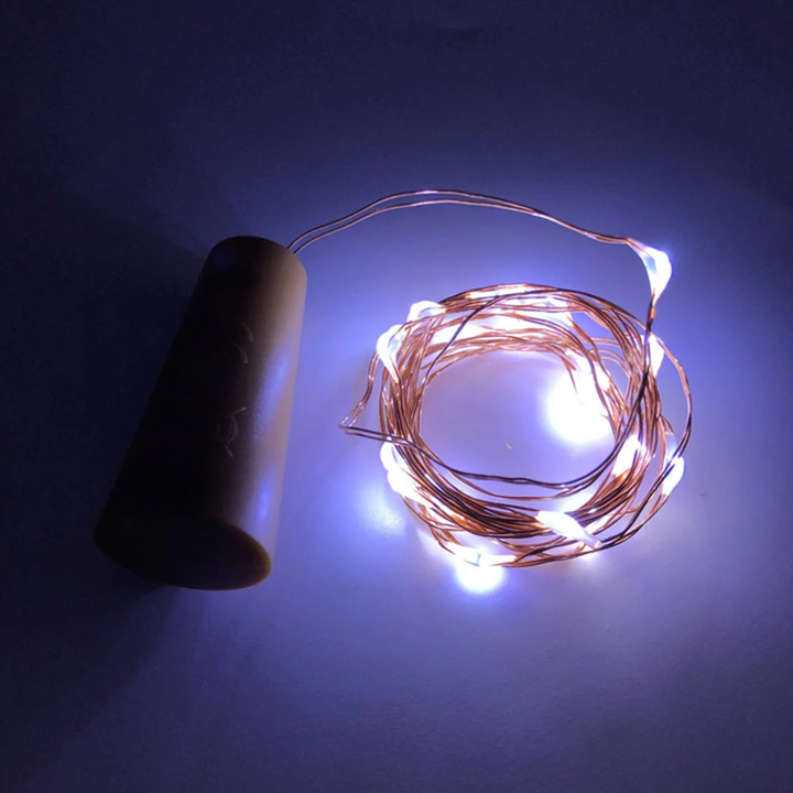 Cool White Mini LED Copper Wire Lights front view