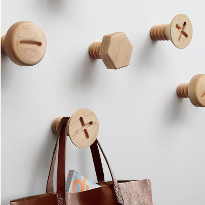 Playful Beech Wood Coat Hooks for Wall 2