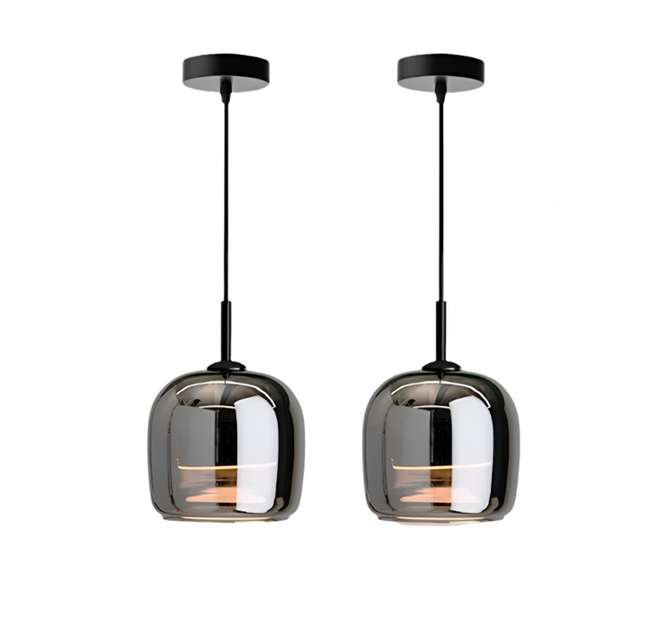 Ember Smoked Glass Pendant Light: Modern Bell-Jar Design, Warm Ambient Glow