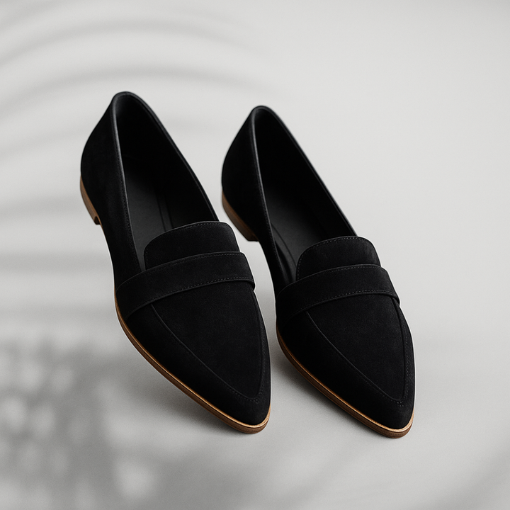 Pointed Toe Black Loafers for Women 0