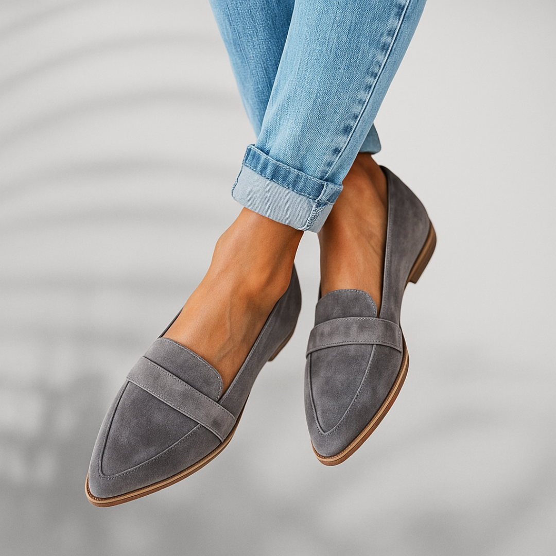 Pointed Toe Black Loafers for Women 1