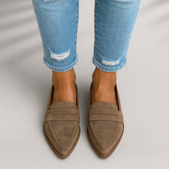 Pointed Toe Black Loafers for Women 3