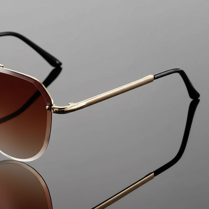 Polished Metal Aviator Sunglasses 2