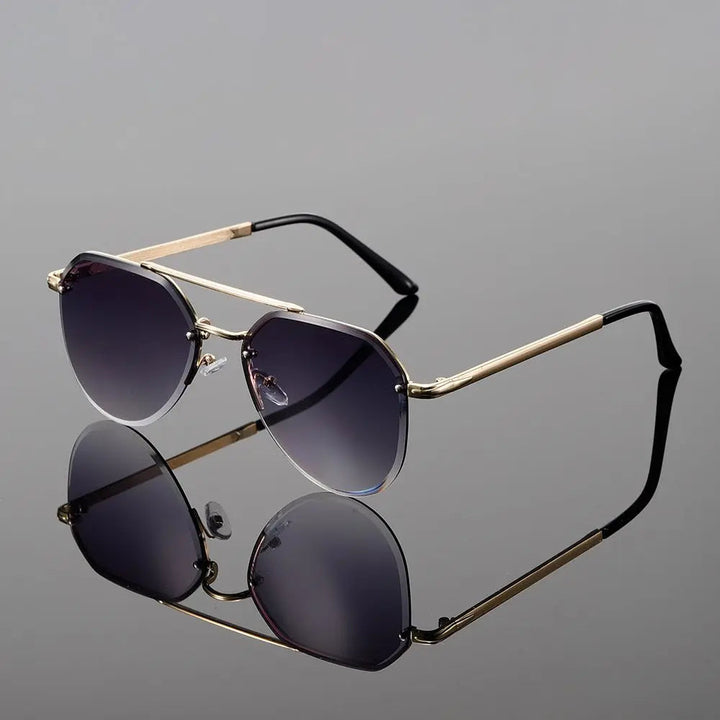 Polished Metal Aviator Sunglasses 4