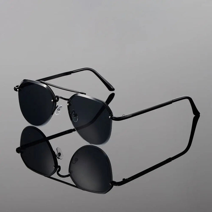 Polished Metal Aviator Sunglasses 5