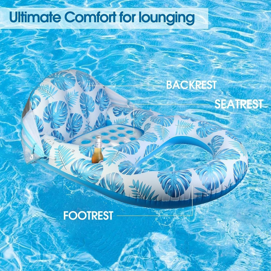 Canopy Pool Lounge Float overhead view showing backrest, seatrest, and footrest