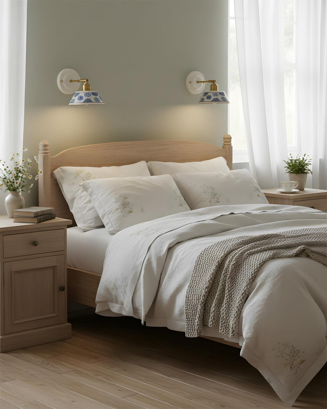 Hand-Painted Ceramic Bedside Light