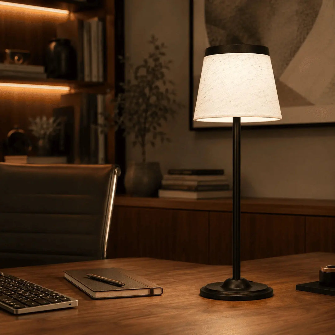 Cordless Fabric Shade Table Lamp fabric texture detail