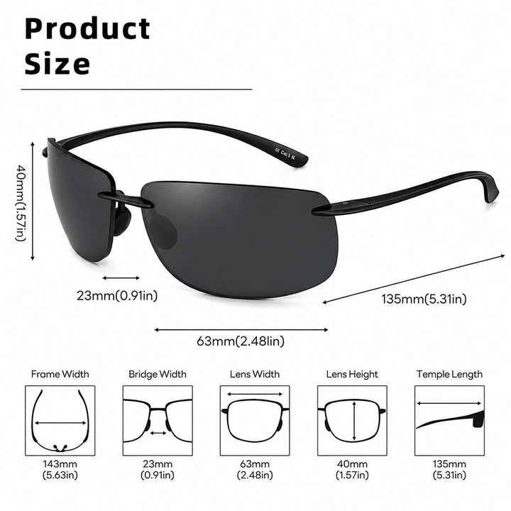 Rimless Featherlight Polarized Sunglasses