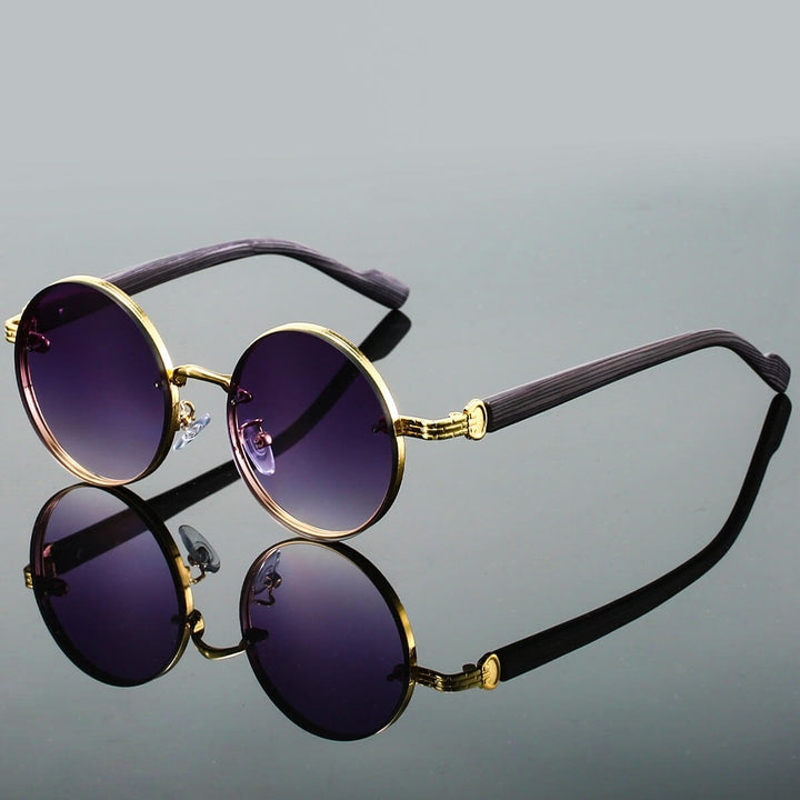 Amethyst Purple Metal Frame Sunglasses front view