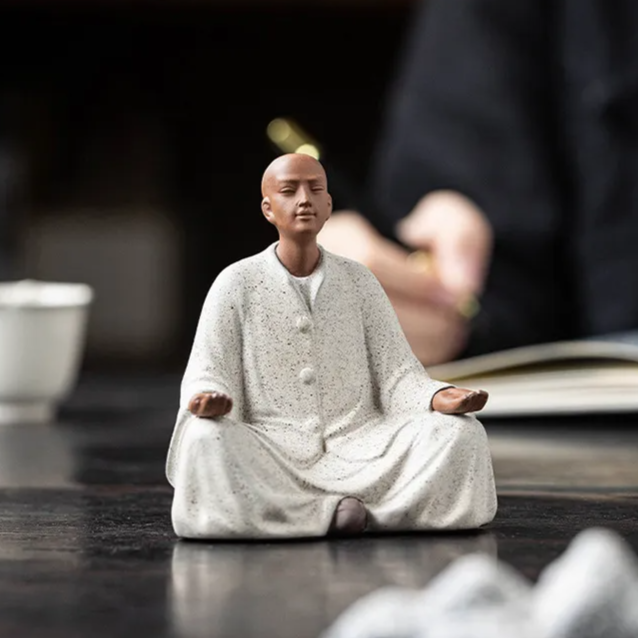 Purple Sand Buddhist Monk Statue