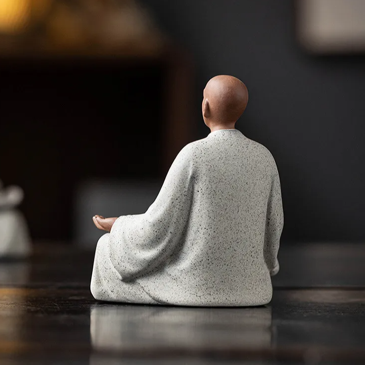 Purple Sand Buddhist Monk Statue