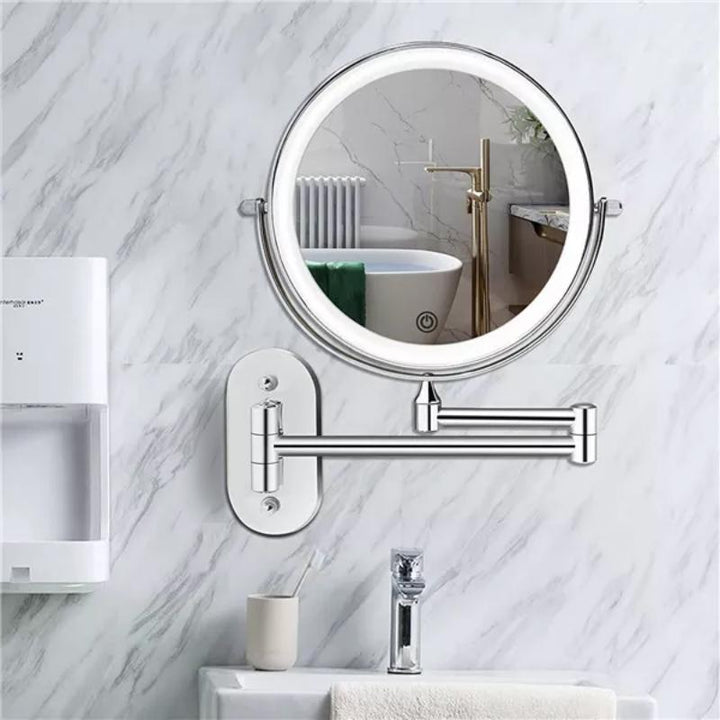 Chrome LED Magnifying Mirror front view