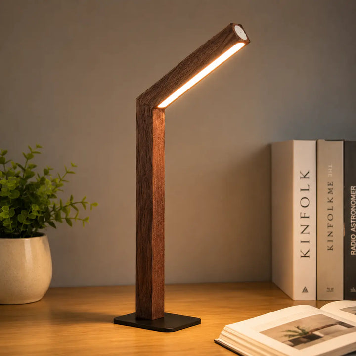 Solid Wood Table Lamp magnetic base detail