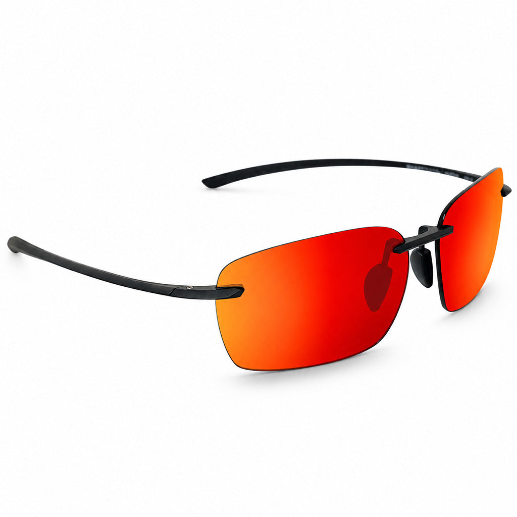 Red Rimless Featherlight Polarized Sunglasses front view
