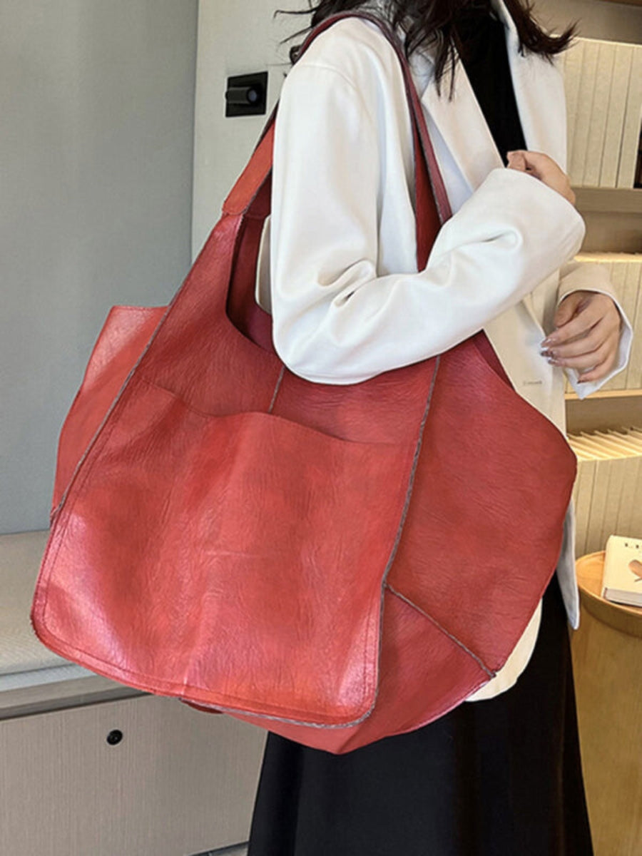 Red Woven Tote Bag 1