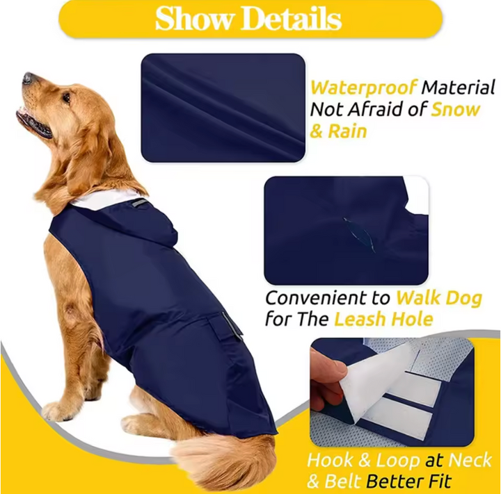 Reflective Waterproof Dog Poncho 4