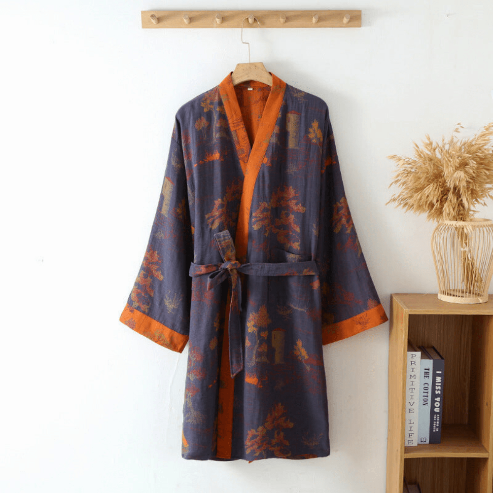 Relaxed Cotton Kimono Robe 0