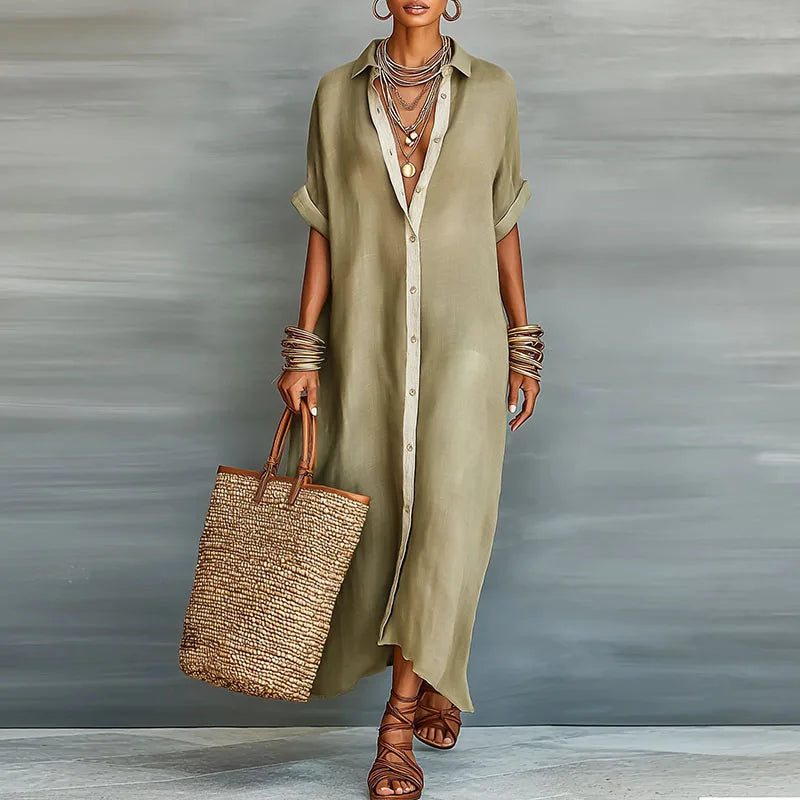 Relaxed Linen Maxi Dress for Women 0