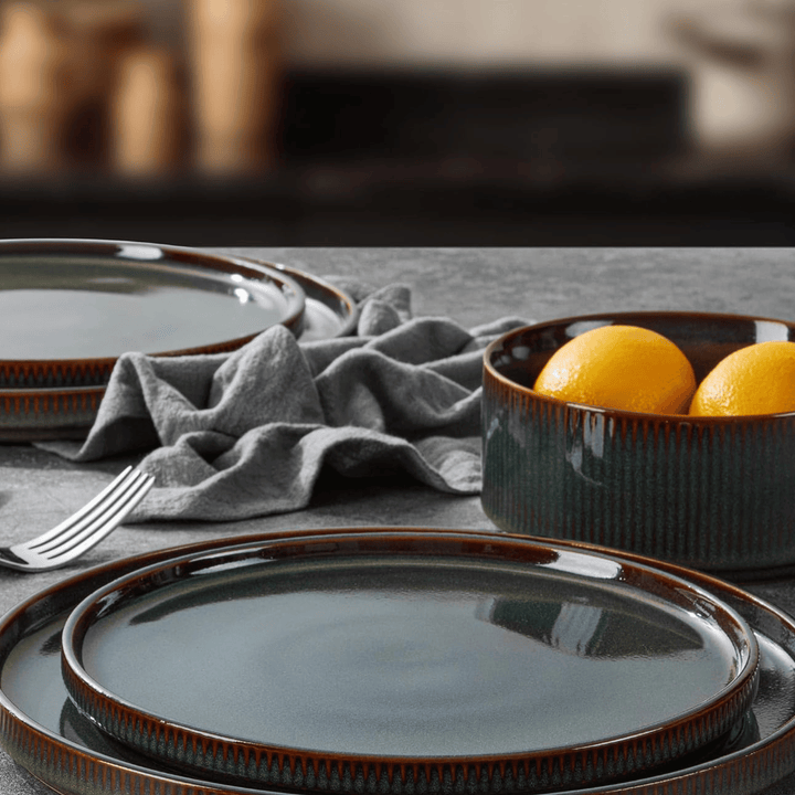Ribbed Stoneware Dinnerware Set 2