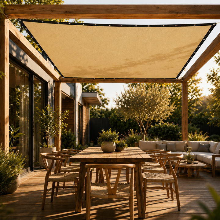 HDPE Rectangular Shade Sail lifestyle setting