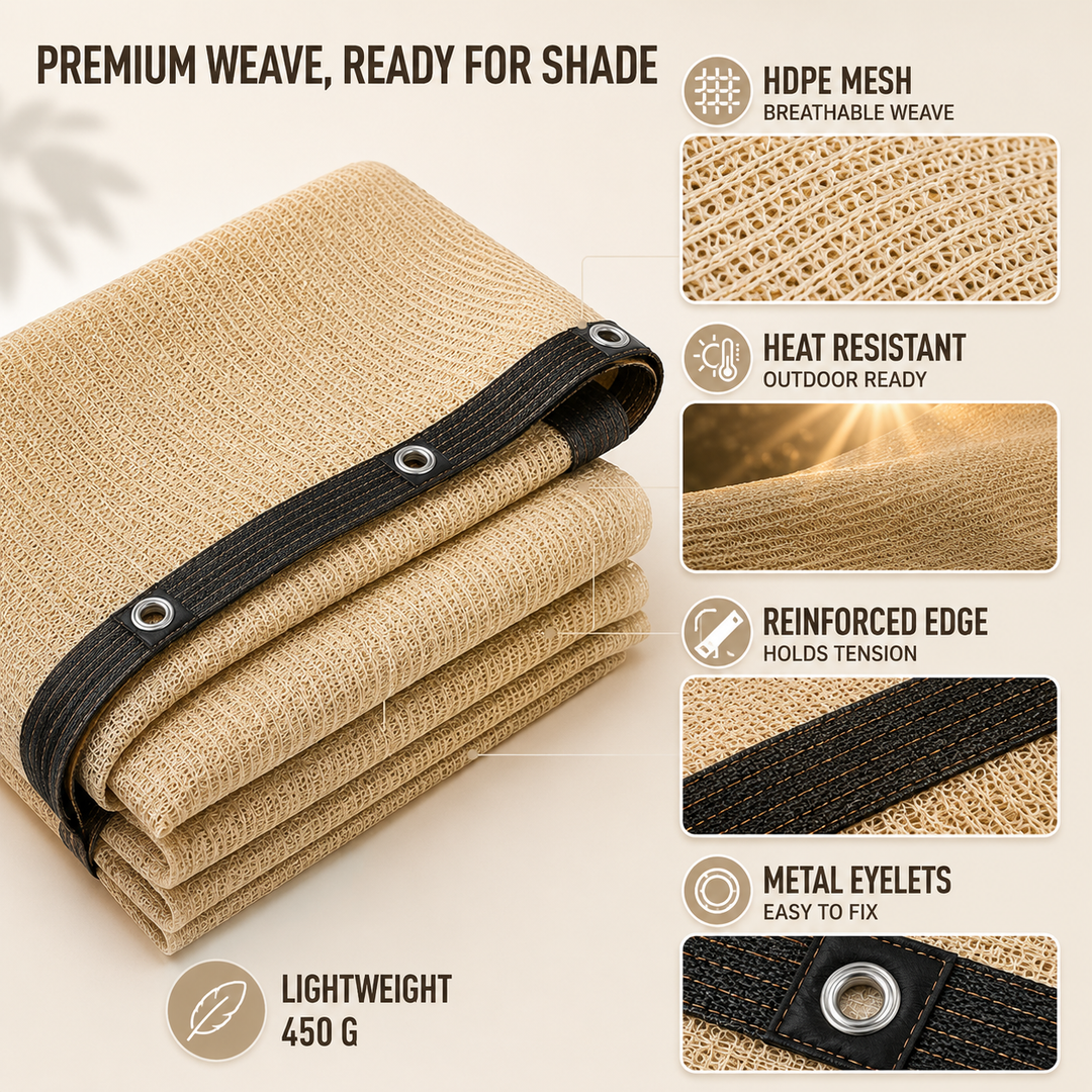 HDPE Rectangular Shade Sail size reference