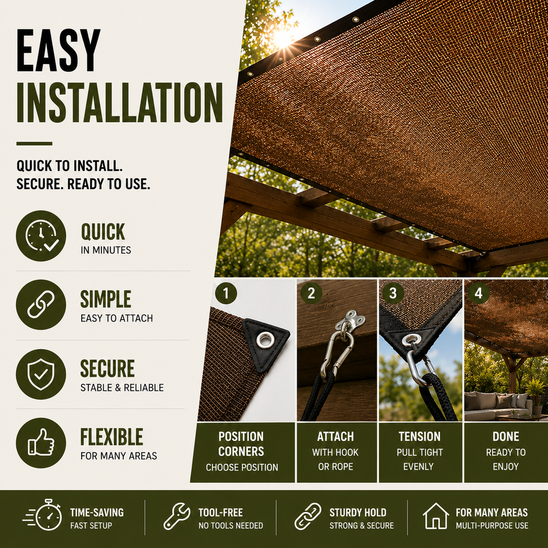 Polyamide Mesh Shade Canopy installation diagram