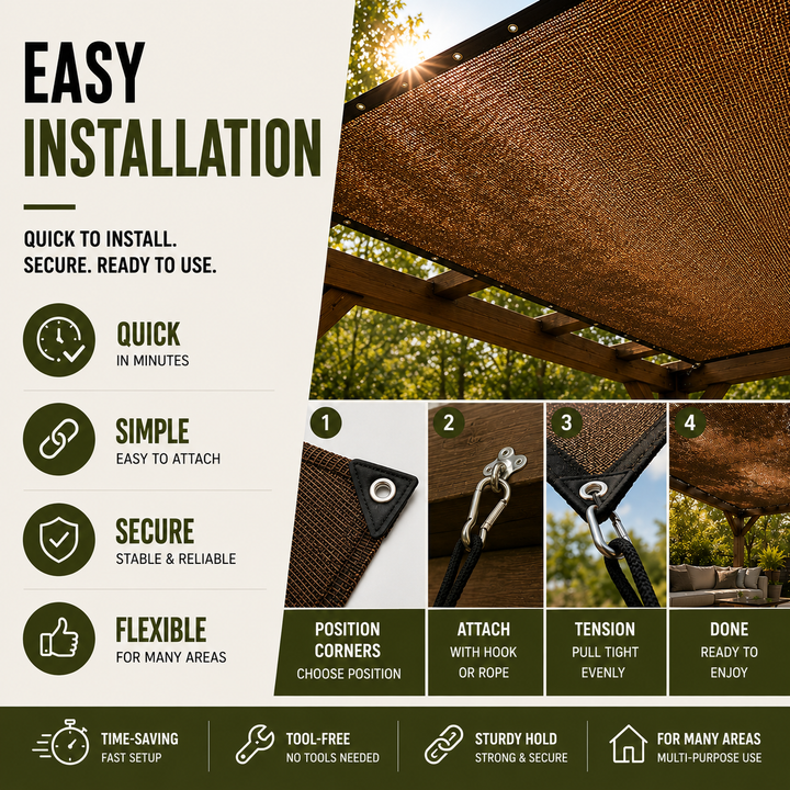 Polyamide Mesh Shade Canopy installation diagram