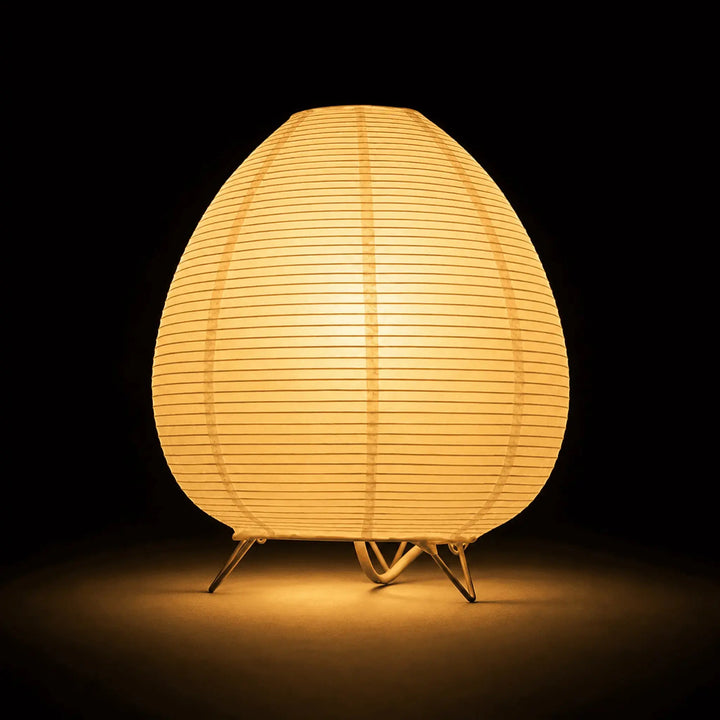 White Washi Lantern Table Lamp, round shade design