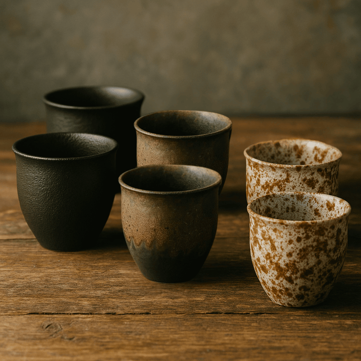 Rustic Gold Ceramic Cups 1