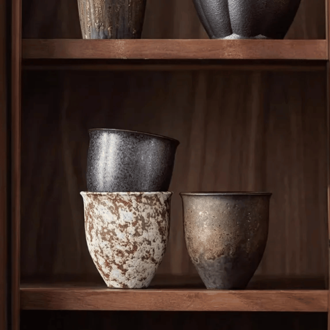 Rustic Gold Ceramic Cups 2
