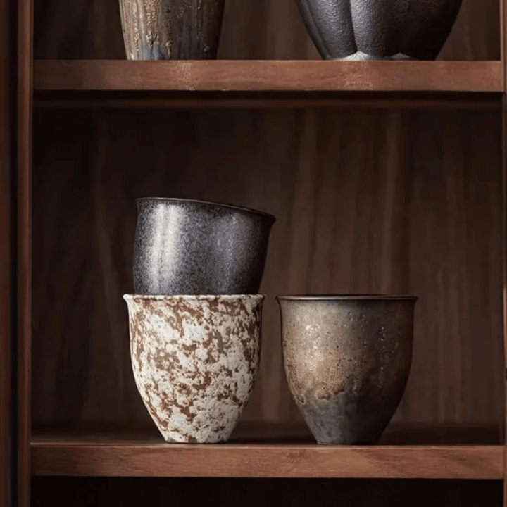 Rustic Gold Ceramic Cups 2