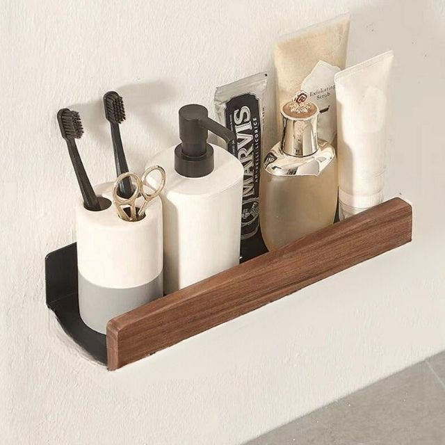 Rustic Wood Bathroom Rack 1