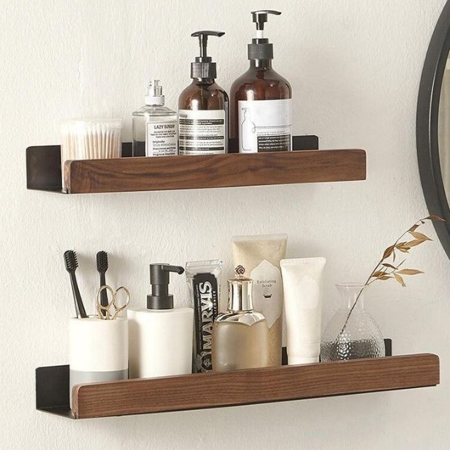 Rustic Wood Bathroom Rack 2