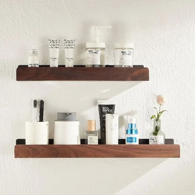 Rustic Wood Bathroom Rack 6