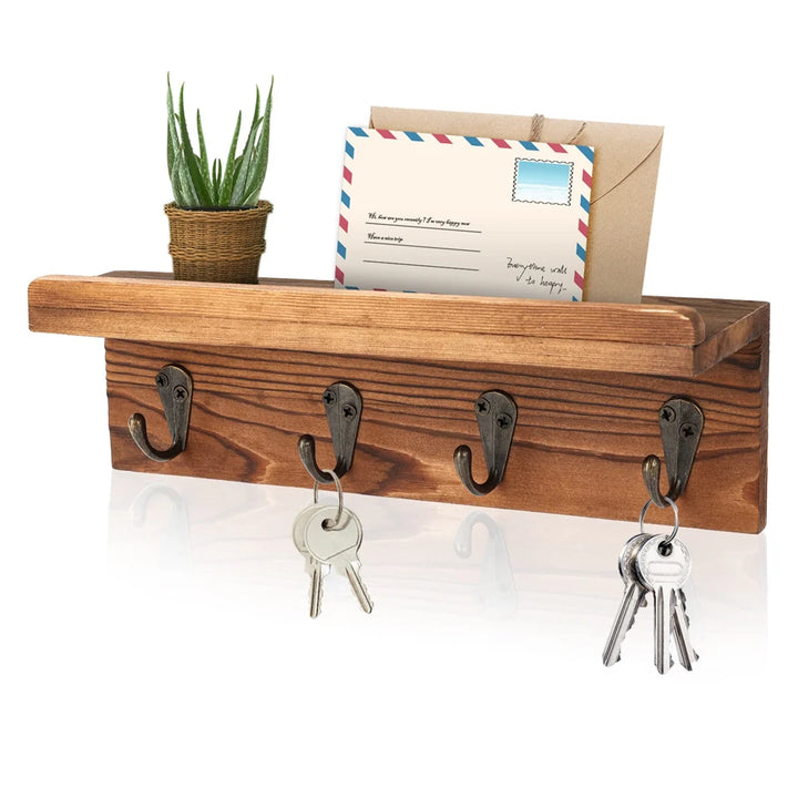 Rustic Wooden Key Holder for Wall 7