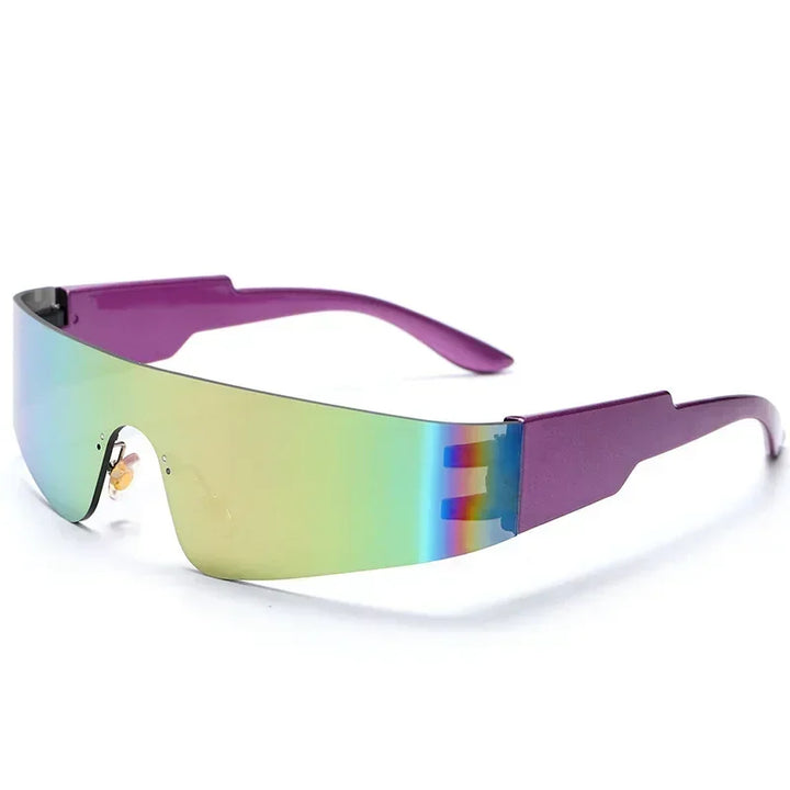 Purple multicolor Chrome Wraparound Fashion Shades front view