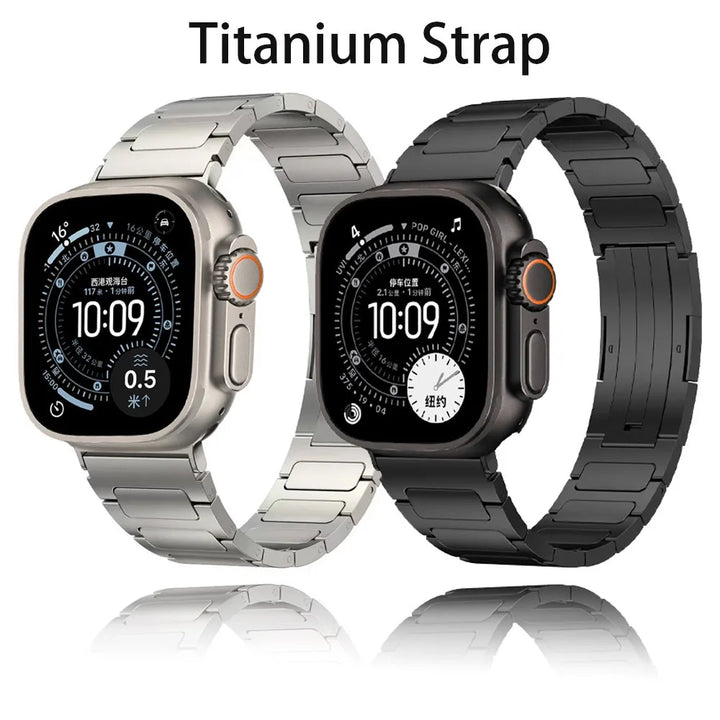 Black Lightweight Titanium Watch Band clasp detail