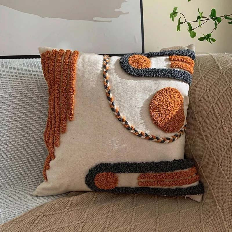 Rustic Woven Throw Pillow – lifestyle view