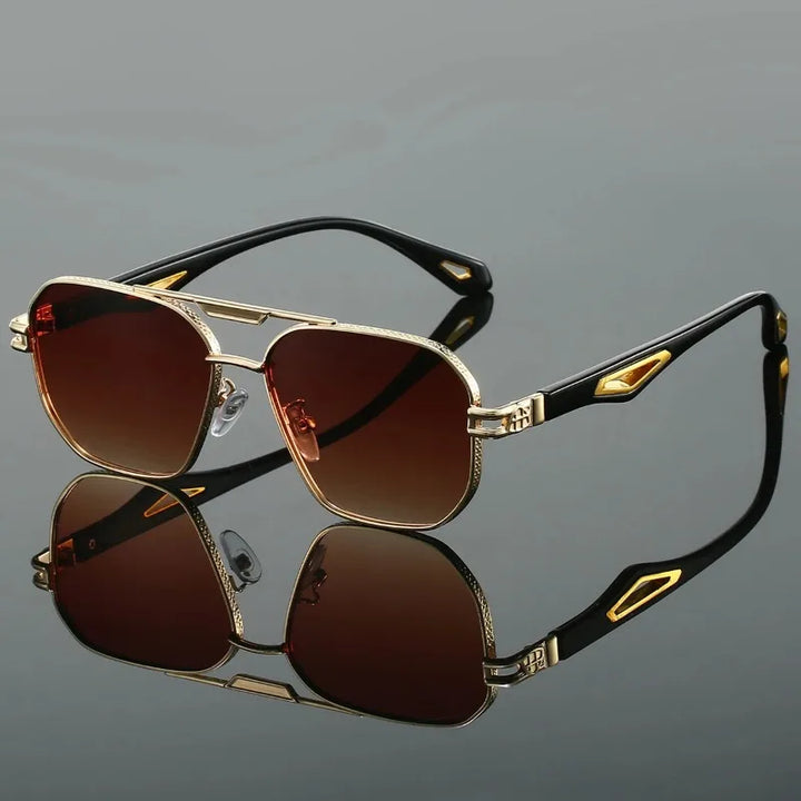 Double-Bridge Square Sunglasses