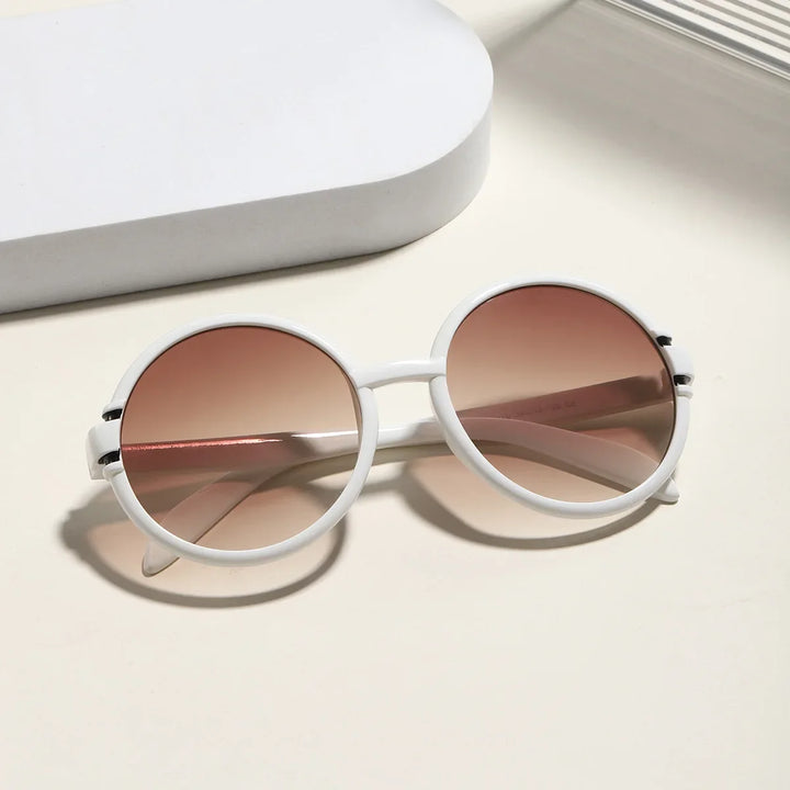 Oversized Round Plastic-Frame Sunglasses