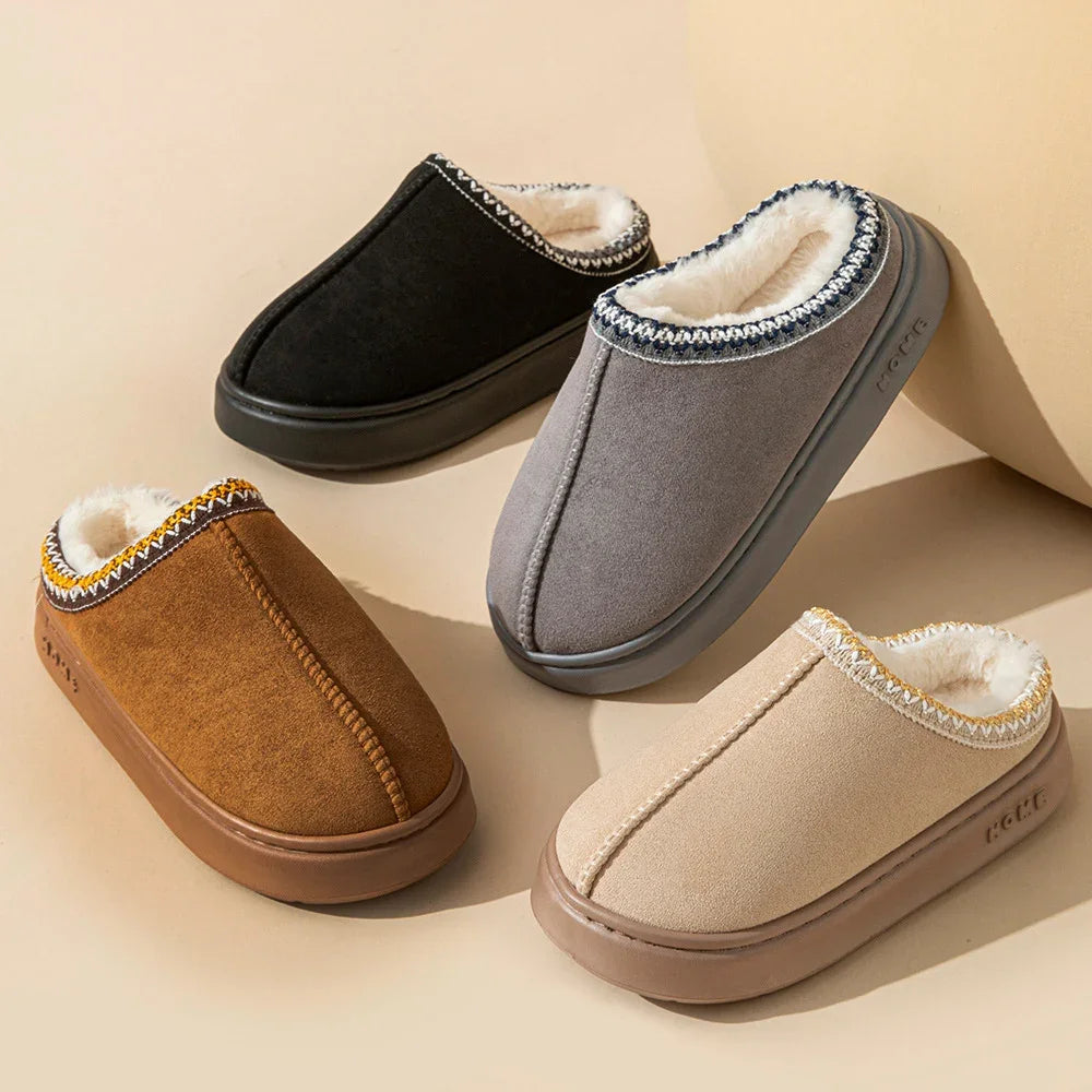Plush Platform Home Slippers color options flat lay