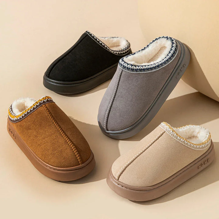 Plush Platform Home Slippers color options flat lay