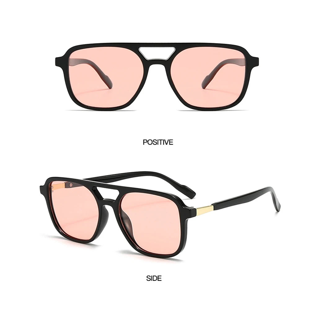 Retro Gold-Trim Aviator Sunglasses