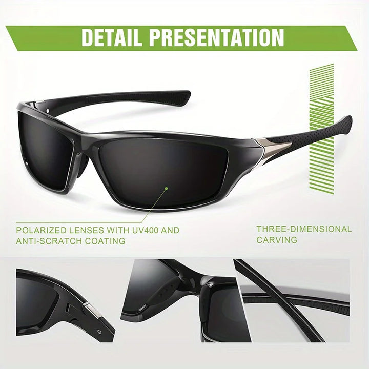 Polarized Sport Wrap Sunglasses lens detail