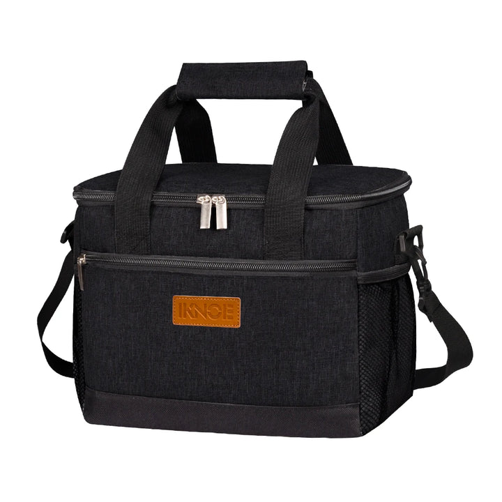 Black Portable Insulated Lunch Cooler front view